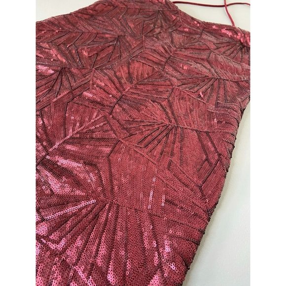 Cosmopolitan Dress the population small Kimberly sequin mini dress cranberry NWT - Picture 4 of 9